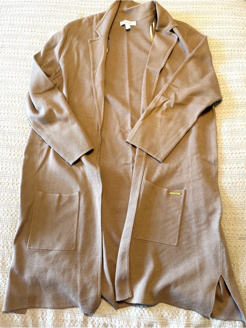 Light Brown Open Front Cozy Cardigan